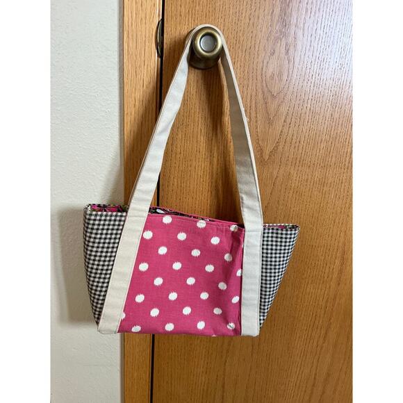 Handmade Tote & matching accessories bag. Pink & black - Picture 2 of 7